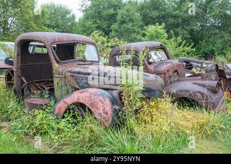 Corder, Missouri - Lorenz Service and Salvage, une jonque pour les voitures anciennes et anciennes. Banque D'Images