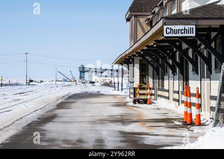 Gare de Churchill, Manitoba, Canada Banque D'Images