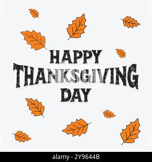 Fond de modèle de lettre de typographie Happy Thanksgiving Day. Illustration vectorielle Illustration de Vecteur