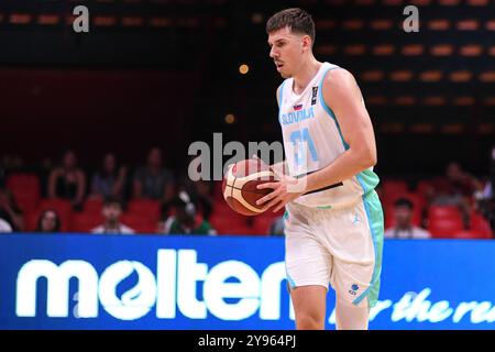 Vlatko Cancar (Slovénie). Tournoi de qualification olympique FIBA. Pirée 2024. Banque D'Images