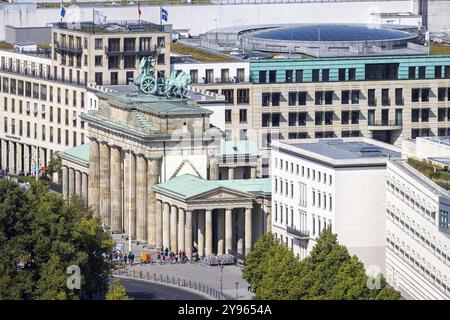 Brandenburg Tor. Vue depuis le point panoramique Kollhoff-Tower à Potsdamer Platz, vue sur la ville. Berlin, Allemagne, Europe Banque D'Images