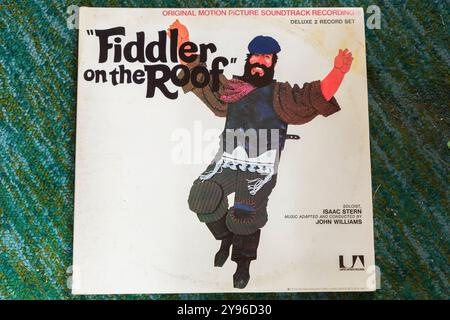 Fiddler on the Roof Deluxe 33 1/3 rpm longue lecture 2 disques set original film Soundtrack enregistrement couverture de l'album. Banque D'Images