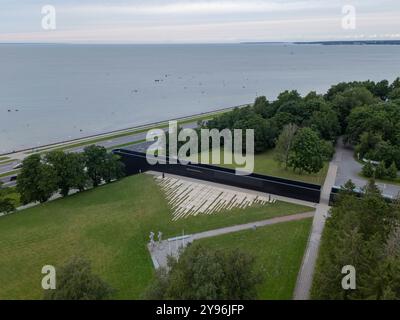 Un mémorial pour les victimes du communisme à Tallinn, Estonie vu des airs Banque D'Images