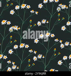 Vecteur élégant de motif de marguerites blanches Illustration de Vecteur
