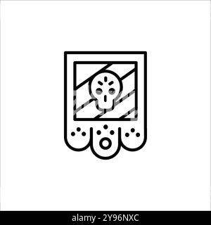 Papel picado avec icône de conception de crâne Illustration de Vecteur