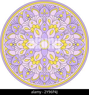 Décoratif coloré floral Mandala Design. Illustration vectorielle d'ornement. Illustration de Vecteur