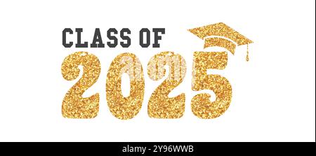 Classe de graduation 2025 citation Senior classe de graduation 2025 rétro vintage typographie sublimation SVG sur fond blanc Illustration de Vecteur