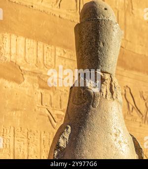 Découvrez les secrets de la majestueuse statue d’Horus, trésor archéologique en forme de faucon qui captive les chercheurs depuis des siècles Banque D'Images