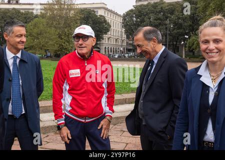Milan, Italie. 09 octobre 2024. Un campione per amico in Piazza Sempione evento sportivo con sindaco Giuseppe Sala (Carlo Cozzoli crédit : LaPresse/Alamy Live News Banque D'Images
