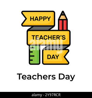 Soyez le propriétaire de cette belle icône logotype Happy Teachers Day, pour une utilisation premium Illustration de Vecteur