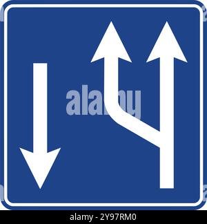 Panneaux de réglementation des voies de circulation, panneaux d'information, panneaux routiers en Turquie. Panneaux de signalisation standard sur les autoroutes turques. (Turc : Karayolları standart trafik işar Illustration de Vecteur