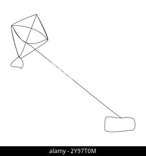 Heureux makar sankranti Makar sankranti célébration avec conception de cerfs-volants illustration vectorielle d'Un cerf-volant rouge classique avec une queue bleue et des arcs jaunes Illustration de Vecteur