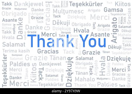 Thank you languages concept design. Thank you words international design. Illustration de Vecteur