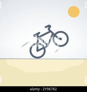 icône de vélo, vélo de randonnée dans la journée ensoleillée d'été. Illustration vectorielle stock isolée sur fond clair. Illustration de Vecteur