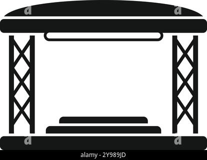 Icône simple d'un podium avec un auvent, idéal pour représenter des événements extérieurs Illustration de Vecteur