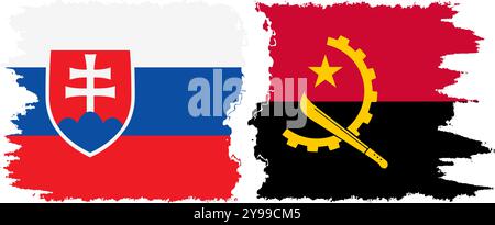 Angola et Slovaquie grunge drapeaux connexion, vecteur Illustration de Vecteur