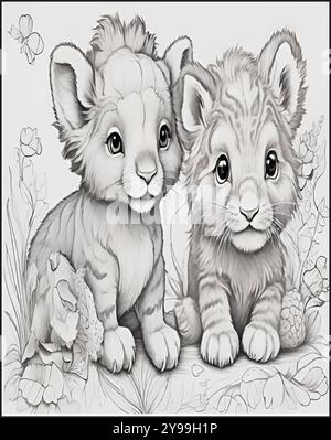 Coloriage mandala animal pour enfants et adultes Illustration de Vecteur