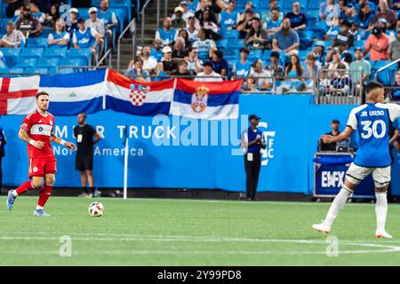Charlotte, Ohio, États-Unis. 2 octobre 2024. Charlotte FC accueille le Chicago Fire au Bank of America Stadium de Charlotte, OHIO. Charlotte gagne le match 4-3. (Crédit image : © Walter G. Arce Sr./ASP via ZUMA Press Wire) USAGE ÉDITORIAL SEULEMENT! Non destiné à UN USAGE commercial ! Banque D'Images