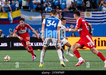Charlotte, Ohio, États-Unis. 2 octobre 2024. Charlotte FC accueille le Chicago Fire au Bank of America Stadium de Charlotte, OHIO. Charlotte gagne le match 4-3. (Crédit image : © Walter G. Arce Sr./ASP via ZUMA Press Wire) USAGE ÉDITORIAL SEULEMENT! Non destiné à UN USAGE commercial ! Banque D'Images