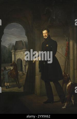 Giuseppe Molteni (1800-1867) Peintre italien. Portrait de l'avocat Carlo Vassalli, 1830. Huile sur toile, 176 x 250 cm. Galerie d'art moderne. Milan. Italie. Banque D'Images