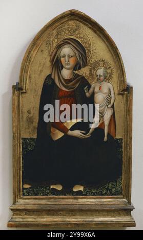 Alvaro Pirez (Alvaro pires de Evora ou Alvaro di Piero). Peintre portugais (fl. 1411-1434). Madone et enfant (Madone de l'humilité), vers 1420. Tempera sur panneau. Galerie d'art moderne. Milan. Italie. Banque D'Images