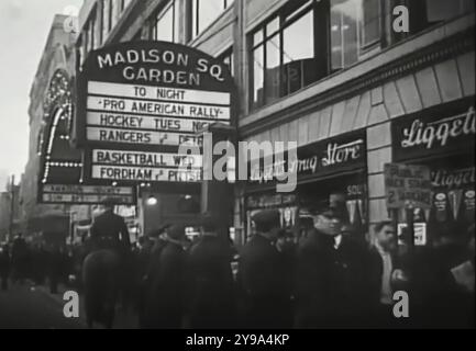 Rallye Bund germano-américain New York, Madison Square Garden, 20 février 1939... Intitulé « Rallye pro-américain - démonstration de masse du vrai américanisme ». Banque D'Images