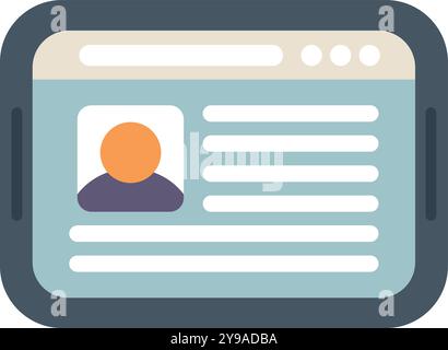 Le téléphone mobile affiche un profil personnel avec une image et des informations Illustration de Vecteur
