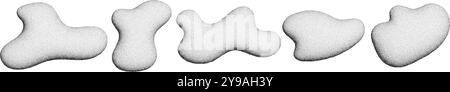 formes irrégulières 3d, éléments abstraits fluides en demi-teintes, formes liquides organiques. Illustration de Vecteur