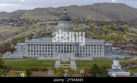 Vue aérienne du Capitole de l'État de l'Utah. L'Utah est devenu le 45e État de l'union le 4 janvier 1896 Banque D'Images