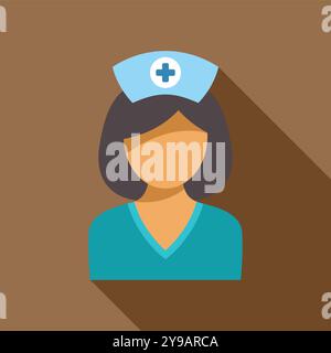 Cette illustration vectorielle minimaliste représente une infirmière, symbolisant les professionnels de la santé et le rôle vital qu’ils jouent dans la société Illustration de Vecteur