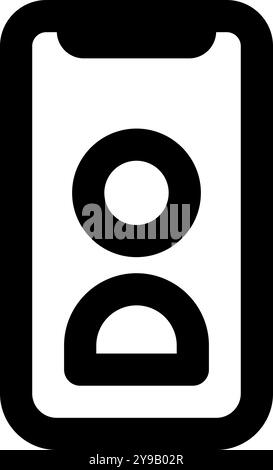 Vecteur d'icône d'utilisateur de smartphone. Symbole pour votre conception de site Web, logo, application, interface utilisateur. Illustration de Vecteur