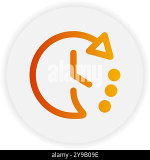 Icône de contour 24 heures. avec une couleur de dégradé adaptée au commerce électronique, aux icônes d'entreprise et d'interface Illustration de Vecteur