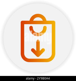 Icône de contour de boutique en ligne d'achat. avec une couleur de dégradé adaptée au commerce électronique, aux icônes d'entreprise et d'interface Illustration de Vecteur