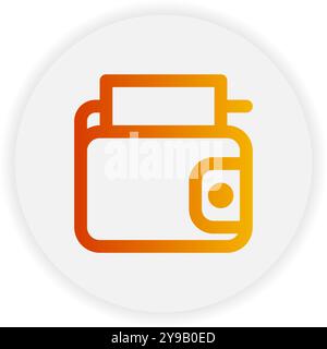 Icône de contour de portefeuille. avec une couleur de dégradé adaptée au commerce électronique, aux icônes d'entreprise et d'interface Illustration de Vecteur