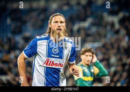 Odense, Danemark. 04 octobre 2024. Bjorn Paulsen (4 ans) d'Odense BK vu lors du match NordicBet Liga entre Odense BK et HB Koge au parc énergétique naturel d'Odense. Banque D'Images
