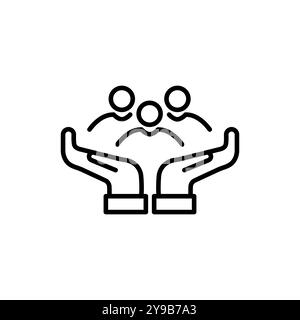 Caring Hands vecteur de médecine familiale pictogramme isolé sur fond blanc Editable Stroke. Illustration de Vecteur