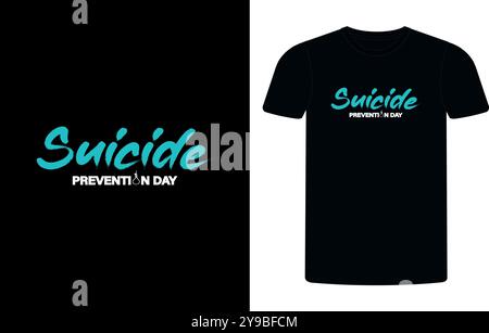 Toutes les blessures ne sont pas visibles conception de T-shirt de prévention du suicide, T-shirt de prévention du suicide, T-shirt de survie de prévention du suicide, T-shirt de prévention du suicide. Illustration de Vecteur