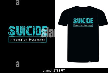 Toutes les blessures ne sont pas visibles conception de T-shirt de prévention du suicide, T-shirt de prévention du suicide, T-shirt de survie de prévention du suicide, T-shirt de prévention du suicide. Illustration de Vecteur