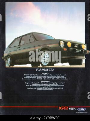 Ford Fiesta XR2 1983 - publicité de voiture de presse française vintage Banque D'Images