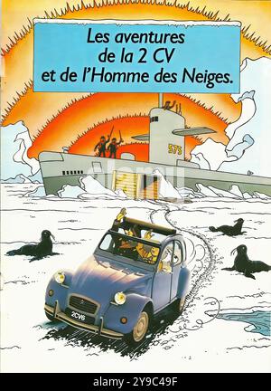 Citroën 2CV - 1986 - publicité de voitures de presse vintage Banque D'Images