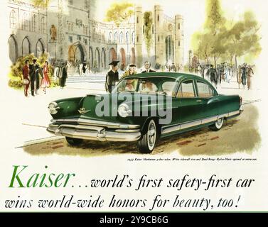 Kaiser Manhattan (1953) - publicité de voiture de presse vintage Banque D'Images