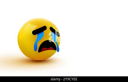Pleurer triste émoticône, emoji. Concept de réseau social. Illustration vectorielle Illustration de Vecteur