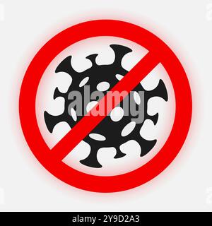 Signe attention coronavirus. Arrêtez le coronavirus. Épidémie de coronavirus. Coronavirus danger et risque de santé publique maladie et grippe. Concept médical pandémique. Illustration vectorielle Illustration de Vecteur