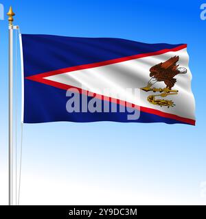 Territoire DES Samoa américaines agitant drapeau, États-Unis, illustration vectorielle Illustration de Vecteur