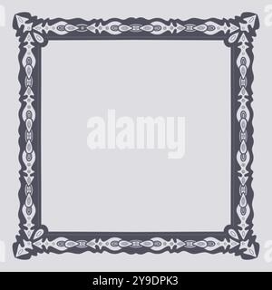 Cadre dessiné à la main avec des lignes audacieuses et fluides avec des formes et des motifs abstraits et décoratifs. Illustration de Vecteur