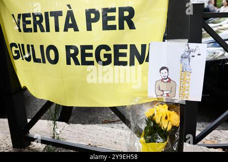 Roma, Italie. 10 octobre 2024. Processo Regeni, nel Tribunale penale di Roma, Italia - Giovedì 10 Ottobre 2024 - Cronaca - (foto di Cecilia Fabiano/LaPresse) procès Regeni, au tribunal pénal de Rome Rome, Italie - jeudi 10 octobre 2024 - Actualités - (photo de Cecilia Fabiano/LaPresse) crédit : LaPresse/Alamy Live News Banque D'Images