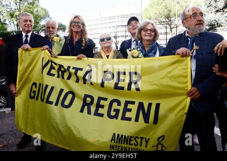 Roma, Italie. 10 octobre 2024. Processo Regeni, nel Tribunale penale di Roma, Italia - Giovedì 10 Ottobre 2024 - Cronaca - (foto di Cecilia Fabiano/LaPresse) procès Regeni, au tribunal pénal de Rome Rome, Italie - jeudi 10 octobre 2024 - Actualités - (photo de Cecilia Fabiano/LaPresse) crédit : LaPresse/Alamy Live News Banque D'Images