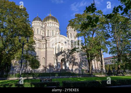 Riga Cathédrale Orthodoxe Nativité du Christ. Banque D'Images