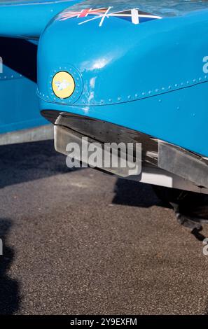 Détail du Bluebird K7 de Donald Campbell exposé au Samlesbury Hall. Banque D'Images