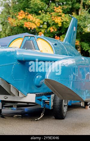 Détail du Bluebird K7 de Donald Campbell exposé au Samlesbury Hall. Banque D'Images